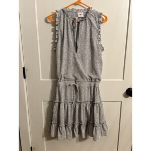 Buddy Love Dress Sz L Gray Ruffle Tiered V Neck Sundress Easter Wedding Boho
